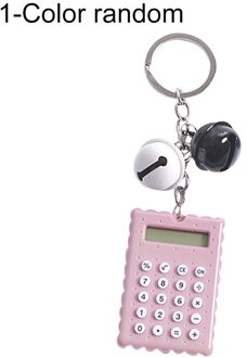 Draagbare Mini Rekenmachines Sleutelhanger Elektronische Rekenmachine Batterij Power Zuinig Calculator School Student Berekenen Gereedschap willekeurig kleur 1