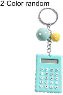 Draagbare Mini Rekenmachines Sleutelhanger Elektronische Rekenmachine Batterij Power Zuinig Calculator School Student Berekenen Gereedschap willekeurig kleur 2