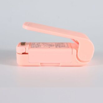 Draagbare Mini Sealer Thuis Warmte Zak Plastic Voedsel Snacks Zak Sluitmachine Voedsel Verpakking Keuken Opbergtas Clips roze