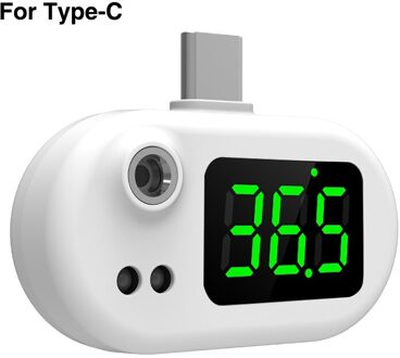 Draagbare Mini Slimme Mobiele Telefoon Thermometer Usb Digitale Display Infrarood Meten Oor Thermometer Voor Android Voor Ios Type-C wit TC