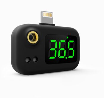 Draagbare Mini Slimme Mobiele Telefoon Thermometer Usb Digitale Display Infrarood Meten Oor Thermometer Voor Android Voor Ios Type-C zwart IP