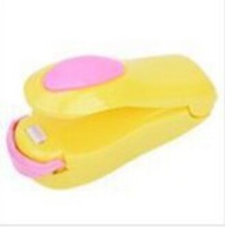 Draagbare Mini Sluitmachine Snacks Plastic Zak Sluitmachine Reizen Hand Druk Sluitmachine geel