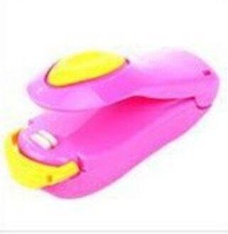 Draagbare Mini Sluitmachine Snacks Plastic Zak Sluitmachine Reizen Hand Druk Sluitmachine Roze