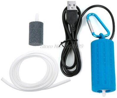 Draagbare Mini Usb Aquarium Aquarium Zuurstof Luchtpomp Mute Energiebesparende Levert Aquatic Terrarium Aquarium Accessoires blauw