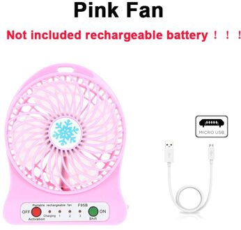 Draagbare Mini Usb Led Ventilator Licht Luchtkoeler Kleine Desk Cooler Stille Reizen Bevochtiging 2600Mah Lithium Batterij fan roze fan