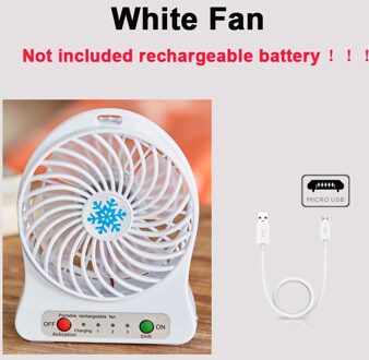 Draagbare Mini Usb Led Ventilator Licht Luchtkoeler Kleine Desk Cooler Stille Reizen Bevochtiging 2600Mah Lithium Batterij fan wit fan