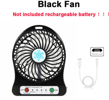 Draagbare Mini Usb Led Ventilator Licht Luchtkoeler Kleine Desk Cooler Stille Reizen Bevochtiging 2600Mah Lithium Batterij fan zwart fan