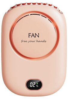 Draagbare Mini Ventilator 5V Usb Oplaadbare Fans Outdoor Staande Stille Hals Fan Hand Bureau Kleine Luchtkoeler Fan Nekband fan Cooling roze-2000mAh