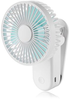 Draagbare Mini Ventilator Handheld Usb Oplaadbare Desktop Magnetische Clip Fan Verstelbare Zomer Koeler Voor Outdoor Travel Office wit