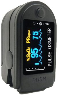Draagbare Mini Vinger Pulsoxymeter Pulsoximeter Clip Preventieve Pulsoximetrie Bloed Zuurstof Hartslagmeter Saturatiemeter kleur zwart