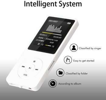 Draagbare MP3 Player Lcd-scherm Fm Radio Video Hifi Player Games Films E-Boeken Muziek Spelers Gebouwd in Microfoon wit