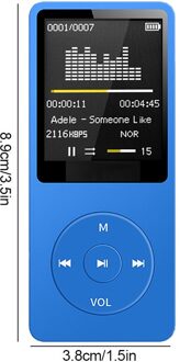 Draagbare MP3 Speler 1.8 Inch Lcd-scherm Fm MP3 Wav Radio Video Hifi Player Games Films E-Boeken Muziek spelers Ondersteuning Sd-kaart blauw