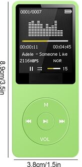 Draagbare MP3 Speler 1.8 Inch Lcd-scherm Fm MP3 Wav Radio Video Hifi Player Games Films E-Boeken Muziek spelers Ondersteuning Sd-kaart groen