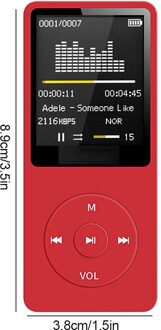 Draagbare MP3 Speler 1.8 Inch Lcd-scherm Fm MP3 Wav Radio Video Hifi Player Games Films E-Boeken Muziek spelers Ondersteuning Sd-kaart rood