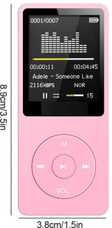 Draagbare MP3 Speler 1.8 Inch Lcd-scherm Fm MP3 Wav Radio Video Hifi Player Games Films E-Boeken Muziek spelers Ondersteuning Sd-kaart roze