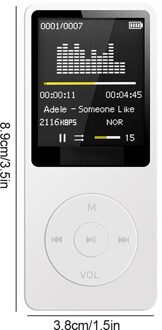 Draagbare MP3 Speler 1.8 Inch Lcd-scherm Fm MP3 Wav Radio Video Hifi Player Games Films E-Boeken Muziek spelers Ondersteuning Sd-kaart wit