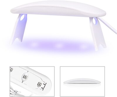 Draagbare Nail Lampuv Led Nagellak Droger 8W Curing Lamp Nail Lamp Kralen Sensor Manicure Light Tool Wit Licht voor Gel Nagels