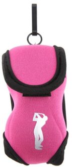 Draagbare Neopreen Mini Golfbal Zak Golf Tees Houder Storage Case Carry Pouch Pack Met Riem Clip Voor Training golfballen roze