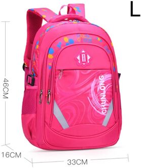 Draagbare Nylon Rugzak Schooltas Rugzak Bookbags Dagrugzak Reflecterende Band heet roze L