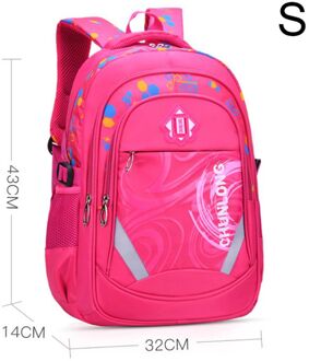 Draagbare Nylon Rugzak Schooltas Rugzak Bookbags Dagrugzak Reflecterende Band heet roze S