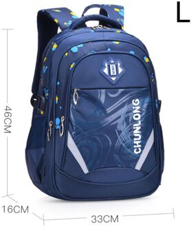 Draagbare Nylon Rugzak Schooltas Rugzak Bookbags Dagrugzak Reflecterende Band koninklijk blauw L