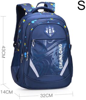 Draagbare Nylon Rugzak Schooltas Rugzak Bookbags Dagrugzak Reflecterende Band koninklijk blauw S