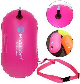 Draagbare Opblaasbare Zwemmen Boei Tow Float Open Water Zwemmers Water Sport roos rood