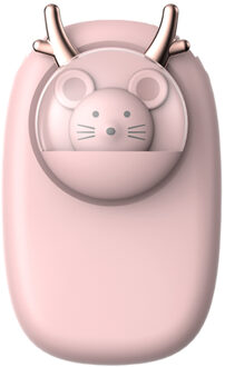 Draagbare Opknoping Hals Fan Mini Leuke Cartoon Huisdier Hand-Held Bladloze Taille Ventilator Laag Geluidsniveau Cooling Fan Bladloze Opknoping taille Fan roze