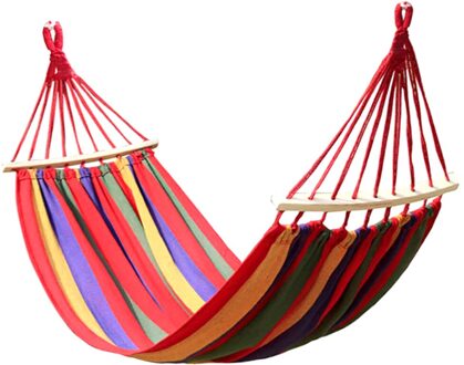 Draagbare Opknoping Hangmat Indoor Home Slaapkamer Hangmat Luie Stoel Reizen Outdoor Camping Wandelen Swing Stoel Dikke Canvas Hangmat rood A