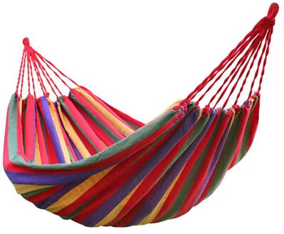 Draagbare Opknoping Hangmat Indoor Home Slaapkamer Hangmat Luie Stoel Reizen Outdoor Camping Wandelen Swing Stoel Dikke Canvas Hangmat rood B