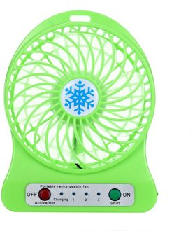 Draagbare Oplaadbare Led Licht Fan Luchtkoeler Mini Desk Usb 18650 Batterij Fan Mini Fan Tuin Fan groen