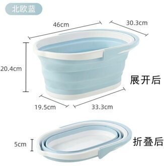 Draagbare Opvouwbare Mop Emmer Solid Basin Toerisme Outdoor Schone Emmer Vissen Camping Wasstraat Opvouwbare Emmer Outdoor licht blauw