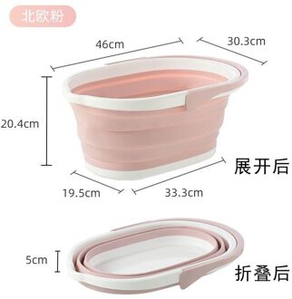 Draagbare Opvouwbare Mop Emmer Solid Basin Toerisme Outdoor Schone Emmer Vissen Camping Wasstraat Opvouwbare Emmer Outdoor licht roze