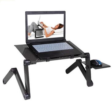 Draagbare Opvouwbare Verstelbare Laptop Bureau Computer Tafel Stand Lade Notebook Lap Pc Vouwen Bureau Tafel Met Muis Met Ventilator