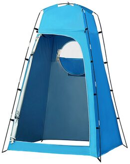 Draagbare Outdoor Douche Bad Tenten Veranderende Paskamer Tent Onderdak Camping Strand Privacy Wc Tenten Wc Fotografie Tent licht blauw