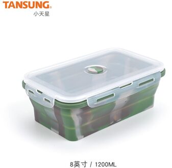 Draagbare Outdoor Vouwen Cup Kom Food Grade Siliconen Vouwen Kom Met Deksel Reizen Siliconen Kom 1200ml