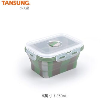 Draagbare Outdoor Vouwen Cup Kom Food Grade Siliconen Vouwen Kom Met Deksel Reizen Siliconen Kom 350ml