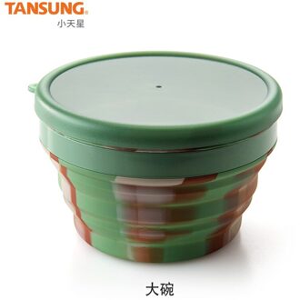 Draagbare Outdoor Vouwen Cup Kom Food Grade Siliconen Vouwen Kom Met Deksel Reizen Siliconen Kom 950mlbowl