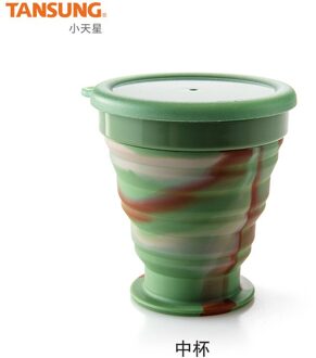 Draagbare Outdoor Vouwen Cup Kom Food Grade Siliconen Vouwen Kom Met Deksel Reizen Siliconen Kom cup 250ml