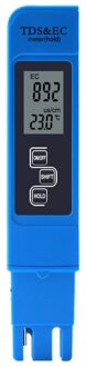 Draagbare Pen Type 3 In 1 Lcd Digitale Display Water Tds/Ec/Temperatuur Meter Filter 0-9990 Water Zuiverheid Monitor Tester blauw