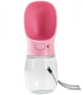 Draagbare Pet Bekers Drinken Fles Hond Kat Gezondheid Voeden Water Feeders Pet Travel Cups ABS Hond Fles Water Reizen hond Kom Roze / 550ml