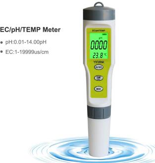 Draagbare Ph/Ec/Temp 3 In 1 Test Pen Handheld Ph Waarde Ph Meter Tds / Ec Water Tester Voor Zwembad Thuis Water met backlight