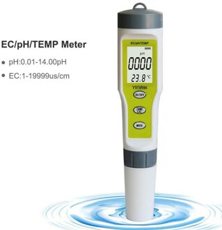 Draagbare Ph/Ec/Temp 3 In 1 Test Pen Handheld Ph Waarde Ph Meter Tds / Ec Water Tester Voor Zwembad Thuis Water zonder backlight