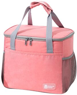 Draagbare Picknick Lunch Tas Koeler Uitje Reizen Tote Grote Capaciteit Geïsoleerde Oxford Doek Thermische Voedsel Opbergzakken Roze