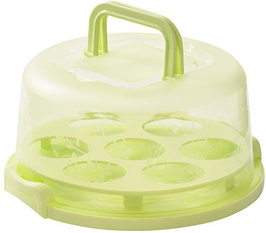 Draagbare Plastic Ronde Cake Container Dessert Container Doos Cake Carrier Server Opbergdoos Tray Kitchen Tools geel