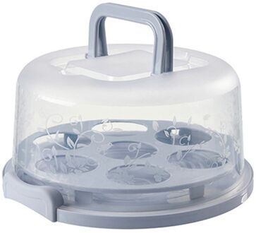 Draagbare Plastic Ronde Cupcake Container Dessert Taart Opbergdoos Handheld Carrier Bruiloft Keuken Benodigdheden LB