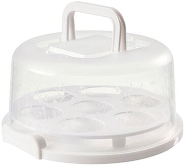 Draagbare Plastic Ronde Cupcake Container Dessert Taart Opbergdoos Handheld Carrier Bruiloft Keuken Benodigdheden W