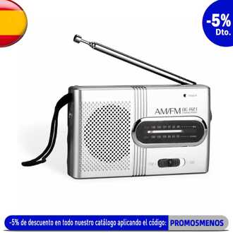 Draagbare Pocket Radio Fm/Am Band 3.5Mm Aux Mini Jack BC-R21 Zilver
