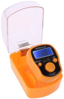 Draagbare Pols Digitale Elektronische Teller Met Led Licht En Geluid Handmatige Reset Decompressie Ontspanning Vinger Hulpmiddel oranje