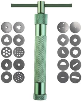Draagbare Polymeer Klei Extruder Sculpey Sculpting Tool Met 20 Verwisselbare Schijven (Groen)